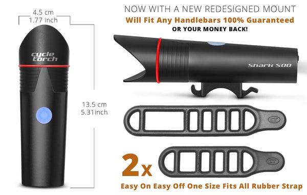 Cycle torch shark 500 usb rechargeable bike light hot sale set